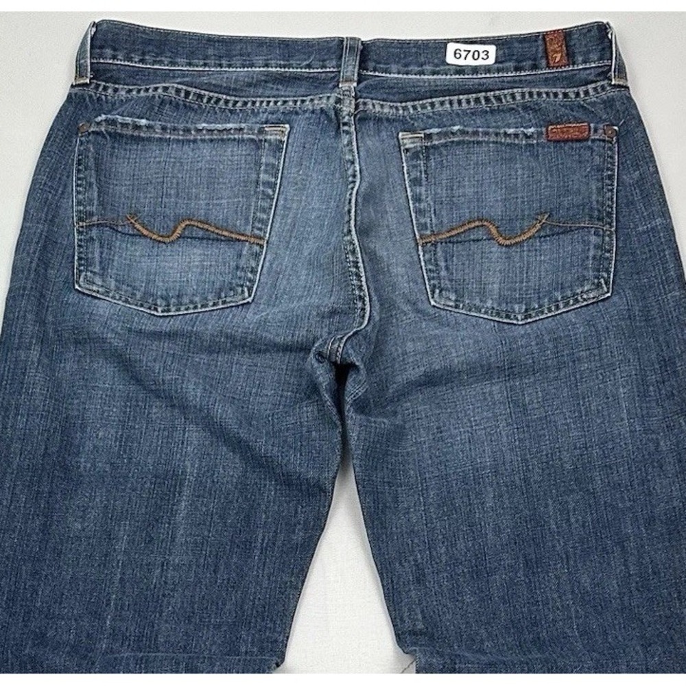 VTG Y2K 7 For All Mankind Bootcut Jeans Mens 33x32 Blue 100% Cotton Made In USA